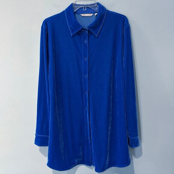 Soft Surroundings Velvet Boyfriend Tunic Top Women's Size Large - Picture 1 of 4